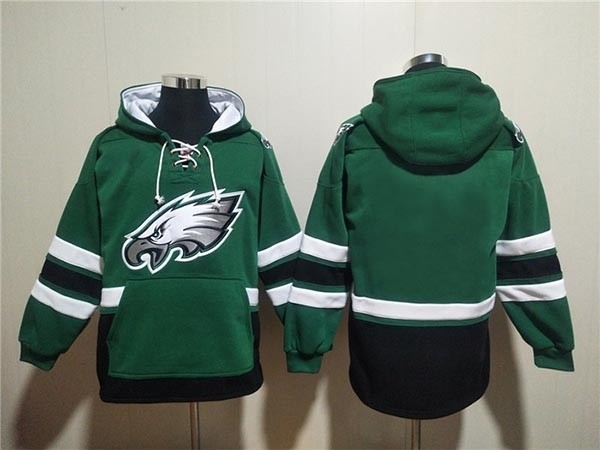 Men's Philadelphia Eagles Blank Ageless Must-Have Lace-Up Pullover Hoodie