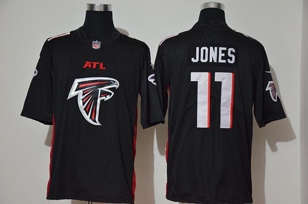 NFL Falcons #11 Julio Jones black Team Big Logo Vapor Untouchable Limited Jersey