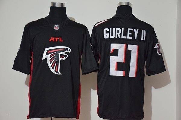 NFL Falcons #21 Todd Gurley II black Team Big Logo Vapor Untouchable Limited Jersey