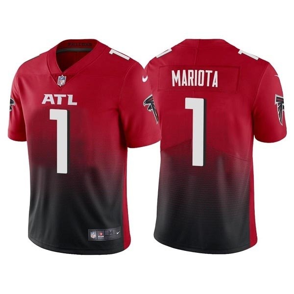 Men's Atlanta Falcons #1 Marcus Mariota Red Black Vapor Untouchable Limited Stitched Jersey