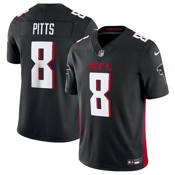 Men's Atlanta Falcons #8 Kyle Pitts Black 2023 F.U.S.E. Vapor Untouchable Limited Stitched Football Jersey