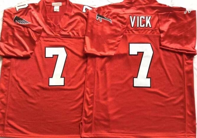 NFL Atlanta Falcons Michael Vick #7 Red 1990 Throwback Jersey