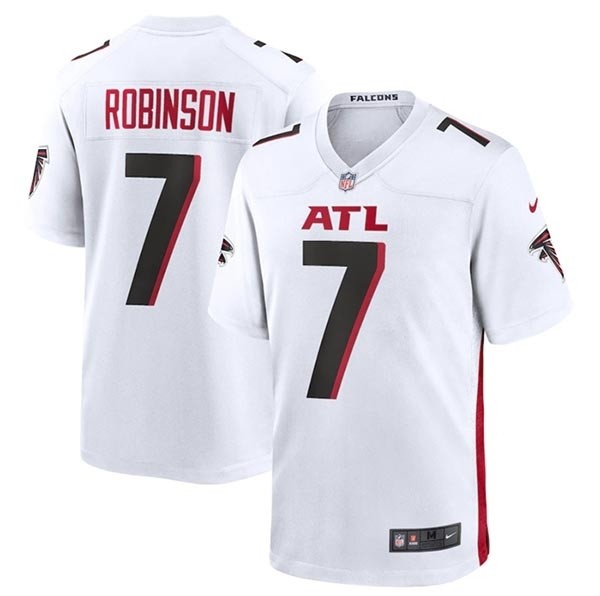 Youth Atlanta Falcons #7 Bijan Robinson White 2023 Draft Stitched Game Jersey