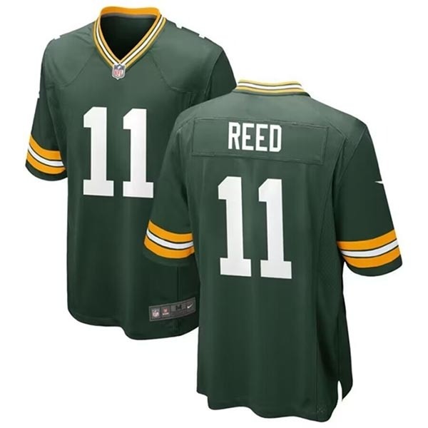 Men's Green Bay Packers #11 Jayden Reed Green Stitched Game Jersey