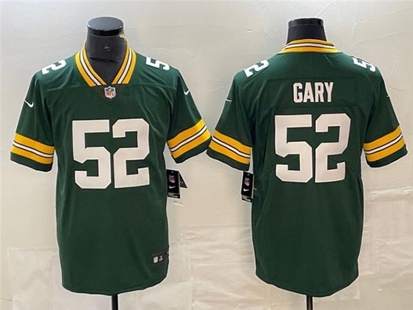 Men's Green Bay Packers #52 Rashan Gary Green Vapor Limited Jersey