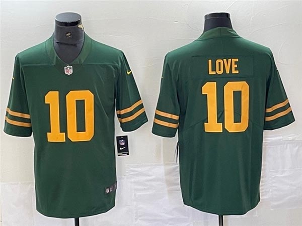 Men's Green Bay Packers #10 Jordan Love Alternate Green Vapor Limited Jersey