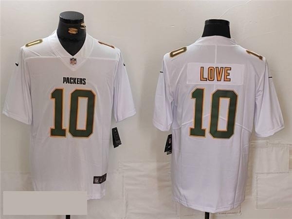 Men's Green Bay Packers #10 Jordan Love White Fashion Limited Jersey