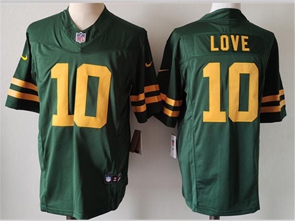 Men's Green Bay Packers #10 Jordan Love Alternate Green Vapor F.U.S.E Limited Jersey