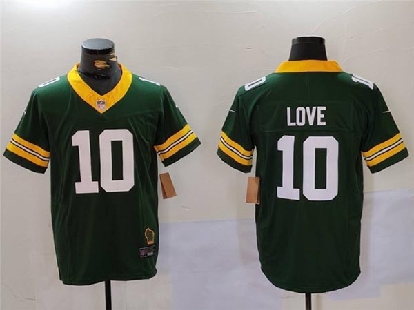 Men's Green Bay Packers #10 Jordan Love Green Vapor F.U.S.E Limited Jersey