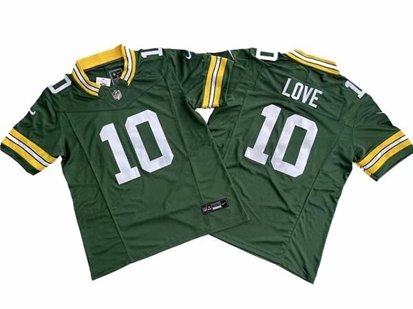 Men's Green Bay Packers #10 Jordan Love Green Vapor F.U.S.E Limited Jersey