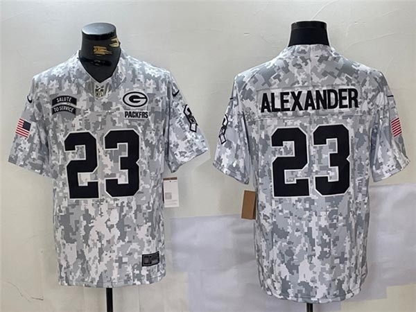 Men's Green Bay Packers #23 Jaire Alexander Arctic Camo 2024 Salute To Service Limited Jersey