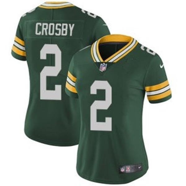 Women's Green Bay Packers #2 mason crosby green team color stitched nfl vapor untouchable limited jersey