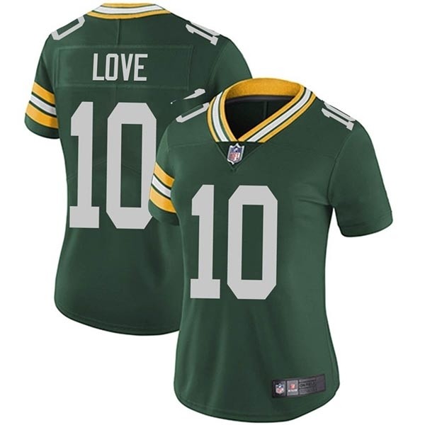 Women's Green Bay Packers #10 Jordan Love Green Limited Team Color Vapor Untouchable Jersey