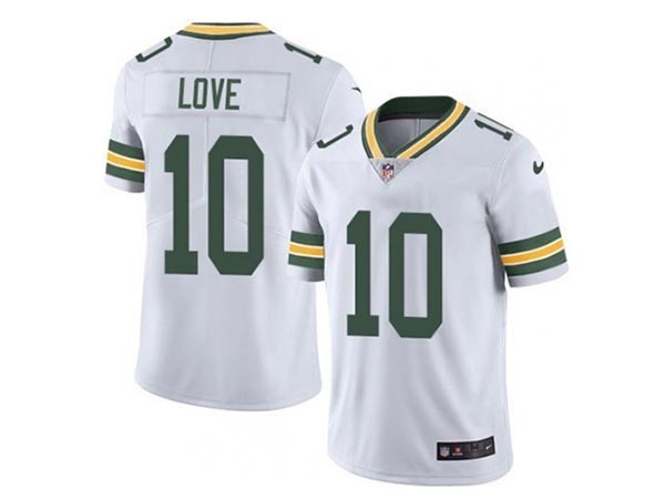 Youth Green Bay Packers #10 Jordan Love White Vapor Limited Jersey