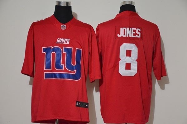 NFL New York Giants #8 Daniel Jones Red Team Big Logo Vapor Untouchable Limited Jersey