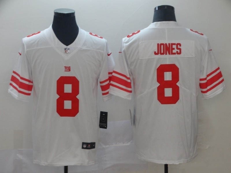 NFL Giants #8 Daniel Jones White 2019 NFL Draft First Round Pick Vapor Untouchable Limited Jersey