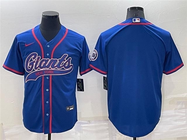 NFL New York Giants Blank Blue Baseball Cool Base Team Jersey