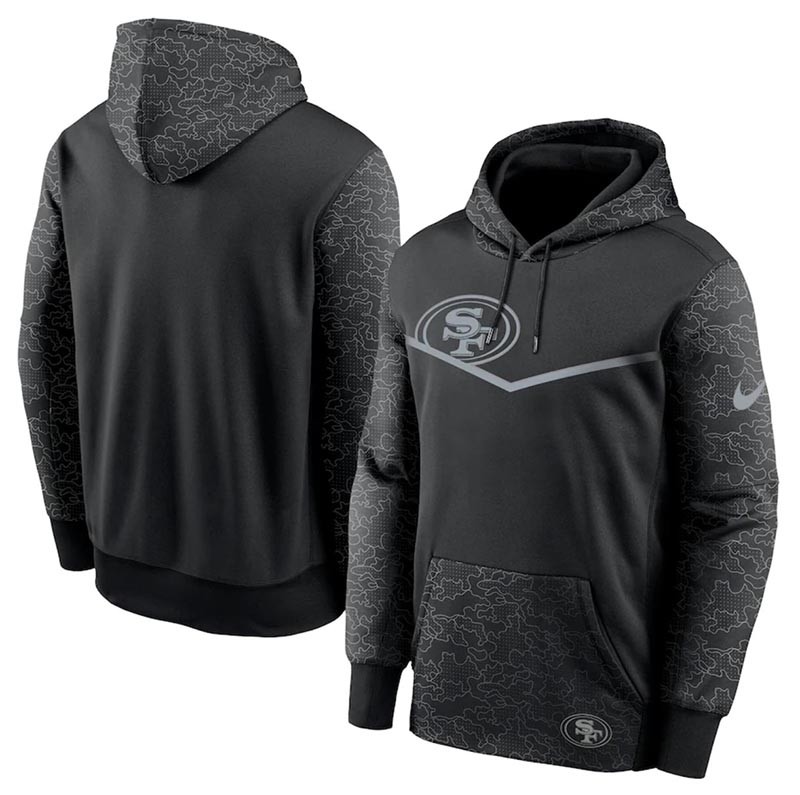 Men's San Francisco 49ers Black Reflective Therma Hoodie