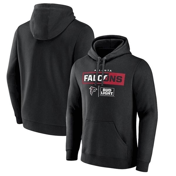 Men's Atlanta Falcons Black X Bud Light Pullover Hoodie