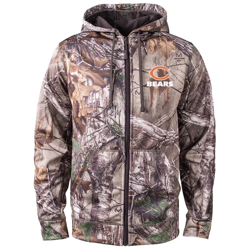 Men's Chicago Bears Realtree Camouflage Champion Tech Fleece Full-Zip Hoodie