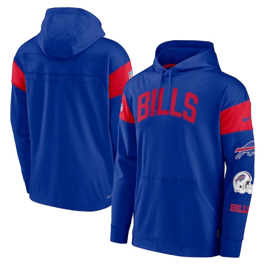 Men's Buffalo Bills Royal Nike Sideline Athletic Arch Performance Pullover Hoodie