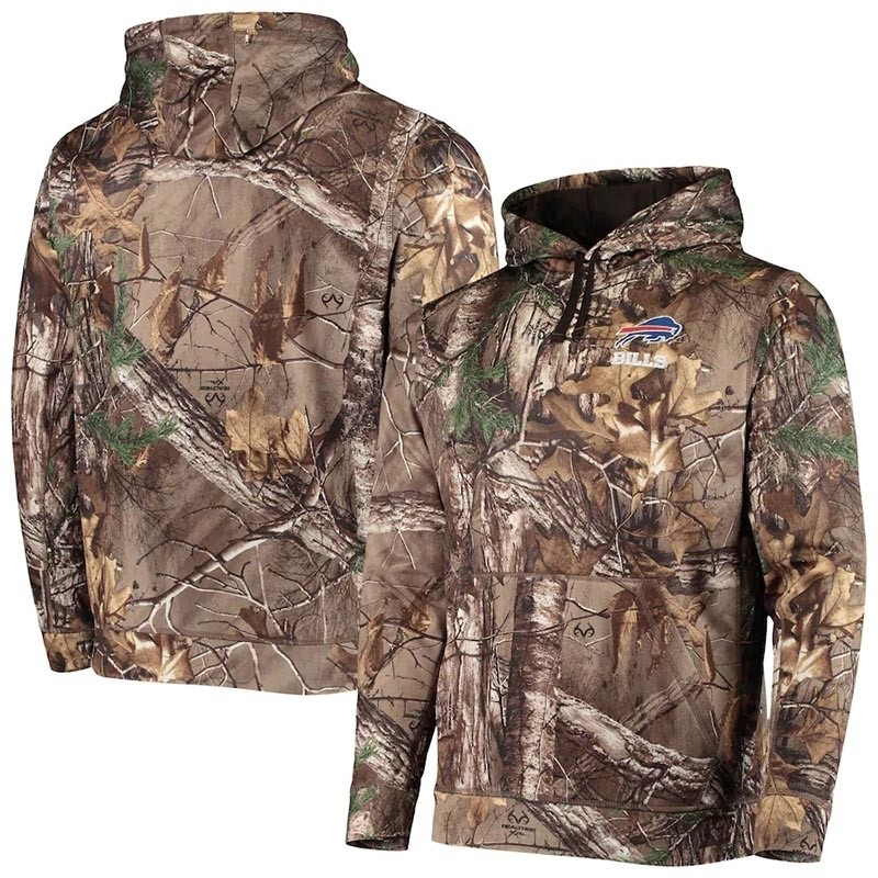 Men's Buffalo Bills Realtree Camo Champion Tech Fleece Pullover Hoodie