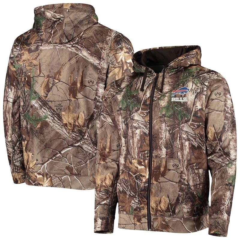 Men's Buffalo Bills Realtree Camo Trophy Tech Fleece Full-Zip Hoodie