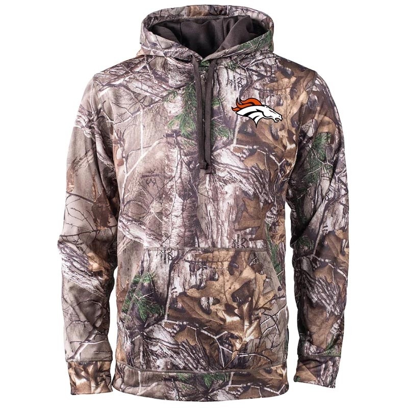 Men's Denver Broncos Realtree Camouflage Champion Tech Fleece Pullover Hoodie