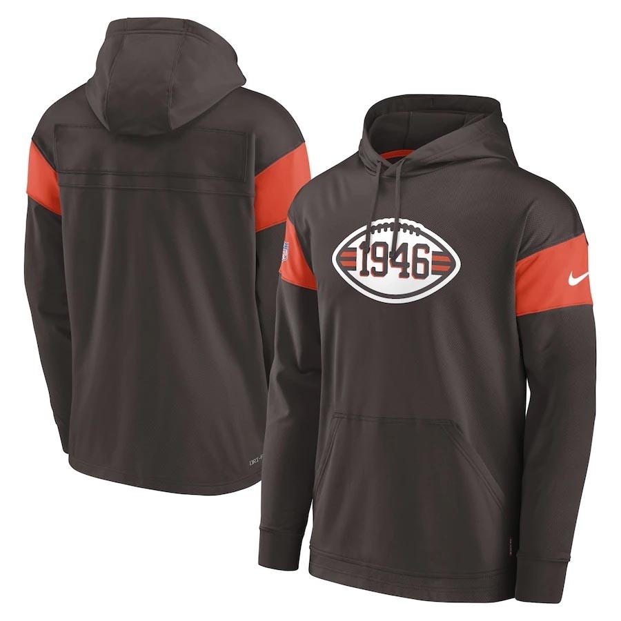 Men's Cleveland Browns Brown Nike 1946 Performance Pullover Hoodie