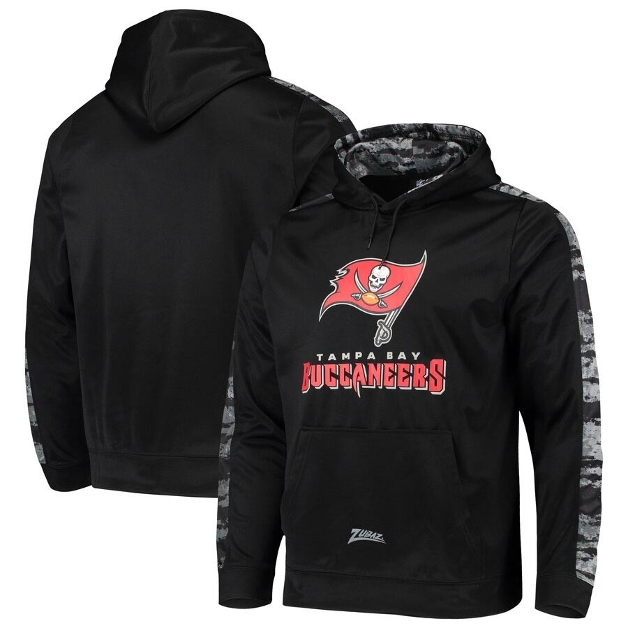 Men's Tampa Bay Buccaneers Zubaz Black Tonal Oxide Pullover Hoodie