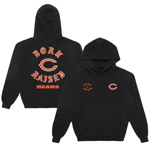 Men's Chicago Bears Born X Raised Black Pullover Hoodie