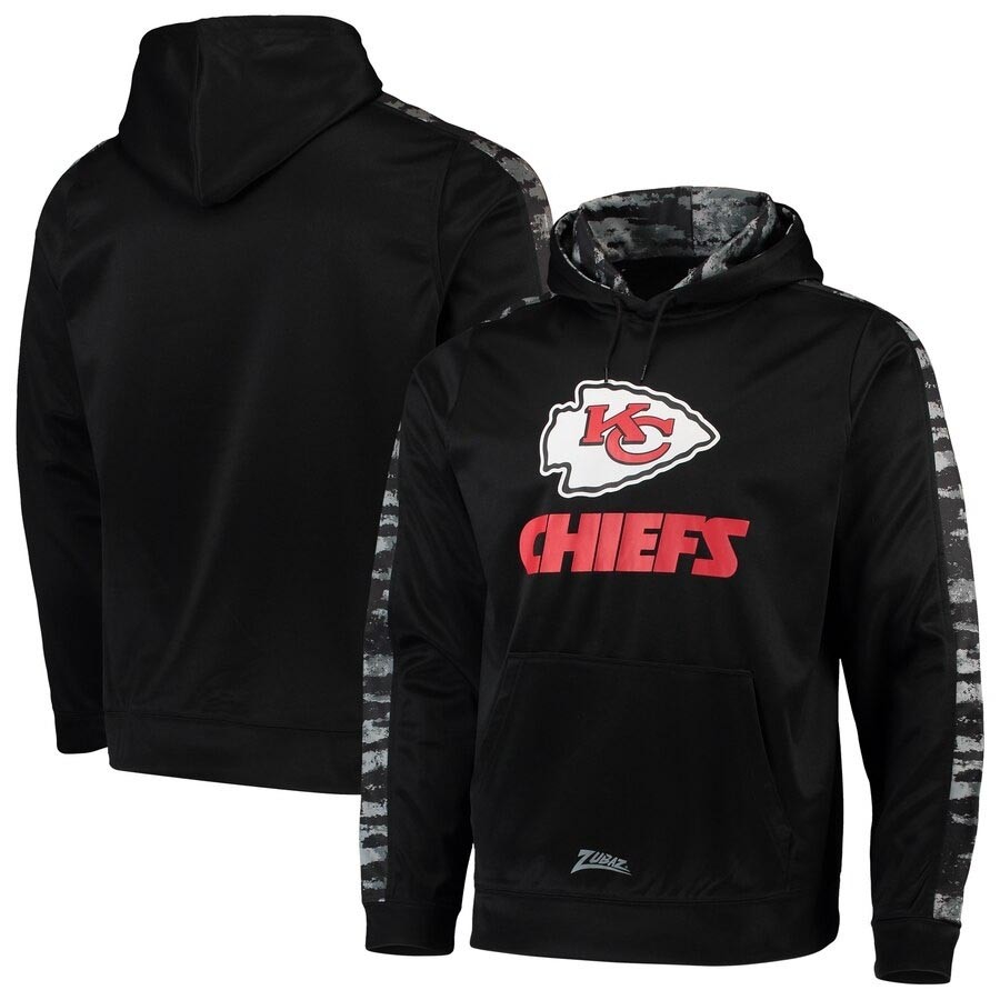 Men's Kansas City Chiefs Zubaz Black Tonal Oxide Pullover Hoodie