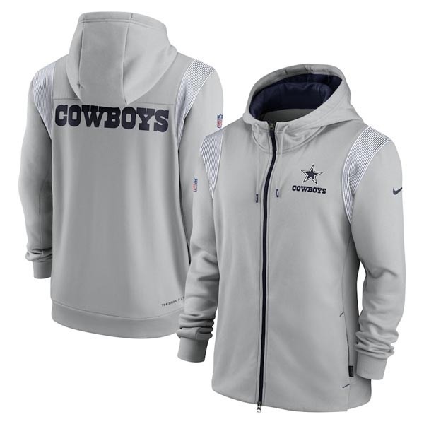 Men's Dallas Cowboys Grey Zipper Hoodie