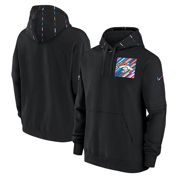 Men's Denver Broncos Black 2023 Crucial Catch Club Pullover Hoodie