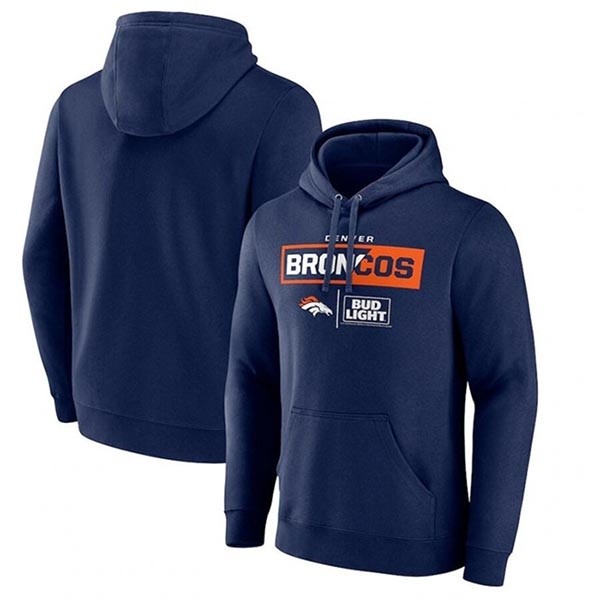 Men's Denver Broncos Navy X Bud Light Pullover Hoodie