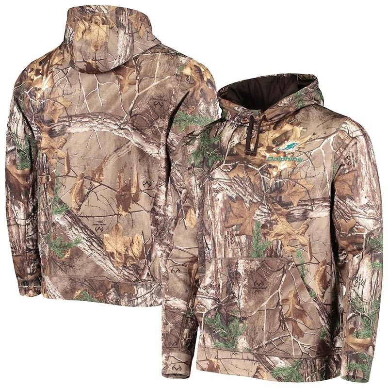 Men's Miami Dolphins Realtree Camo Champion Tech Fleece Pullover Hoodie