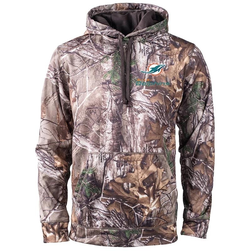 Men's Miami Dolphins Realtree Camouflage Champion Tech Fleece Pullover Hoodie