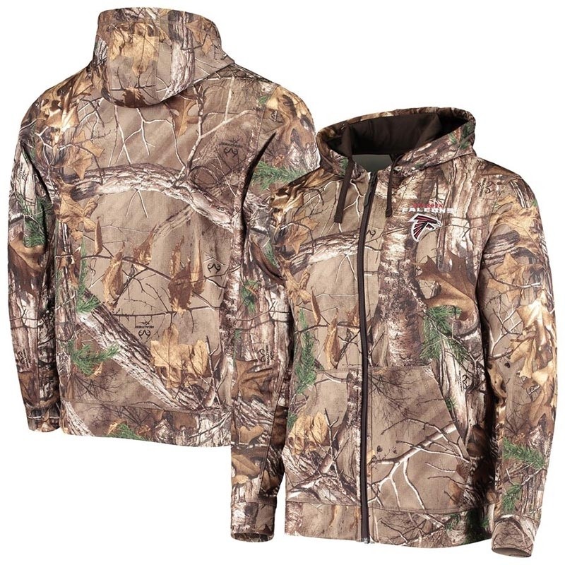 Men's Atlanta Falcons Realtree Camo Trophy Tech Fleece Full-Zip Hoodie