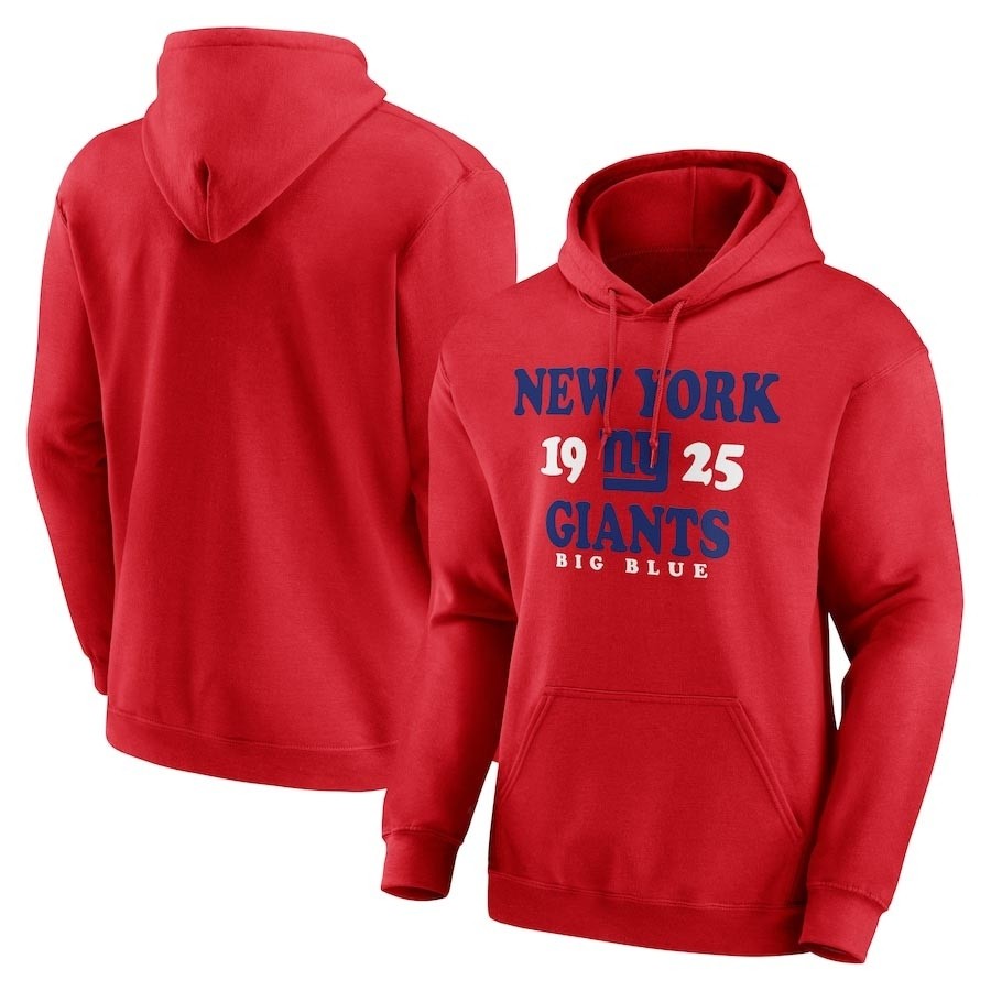 Men's New York Giants Red Fierce Competitor Pullover Hoodie