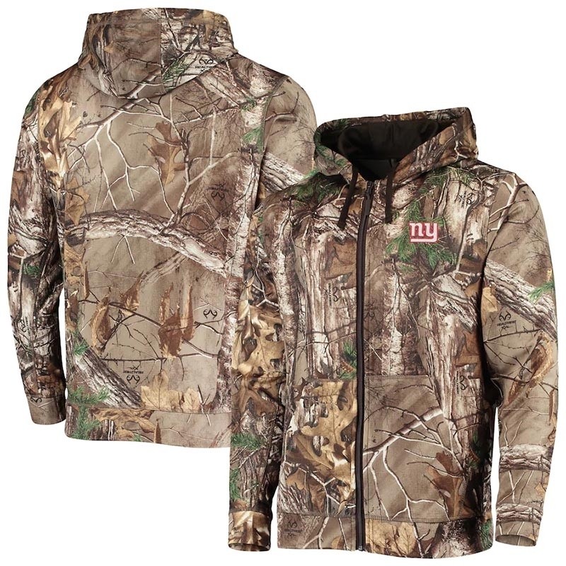 Men's New York Giants Realtree Camo Trophy Tech Fleece Full-Zip Hoodie