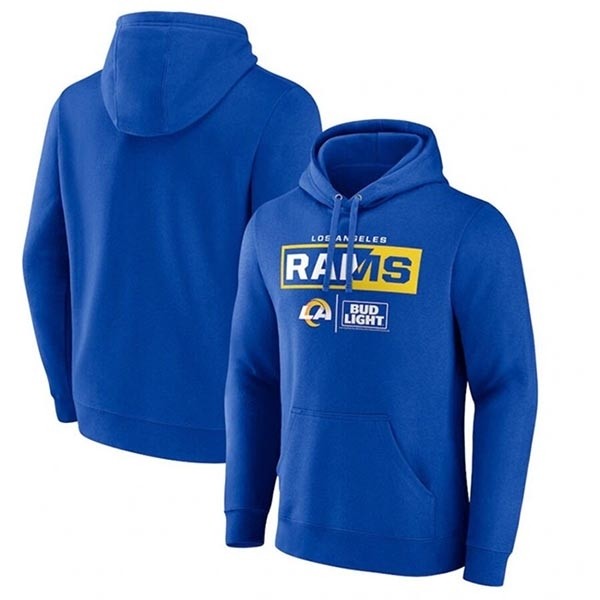 Men's Los Angeles Rams Blue X Bud Light Pullover Hoodie