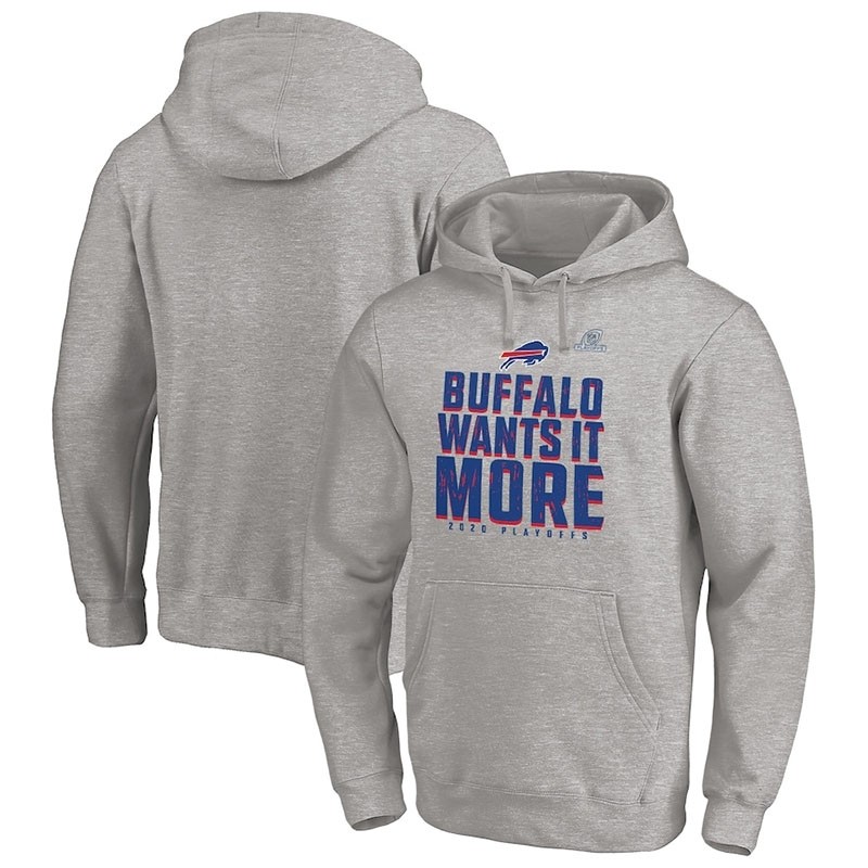 Fanatics Branded Buffalo Bills Heather Gray 2020 NFL Playoffs Bound Shift Pullover Hoodies