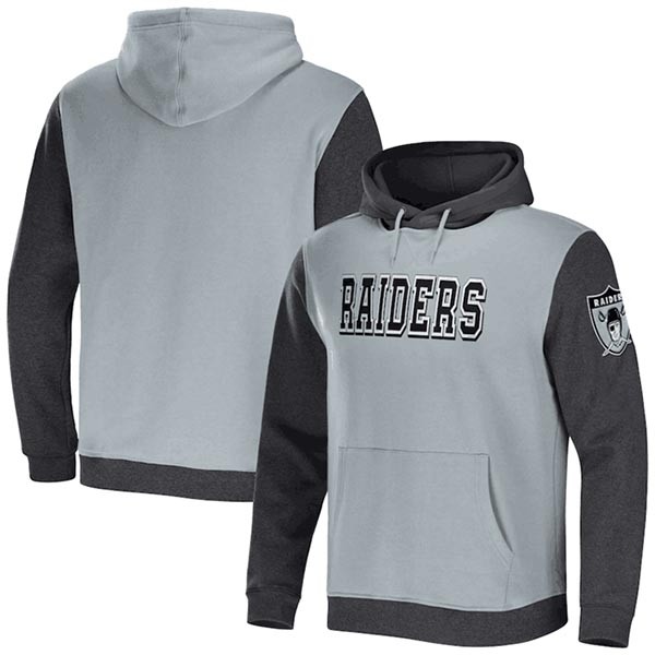 Men's New England Patriots X Darius Rucker Collection Navy Charcoal Colorblock Pullover Hoodie