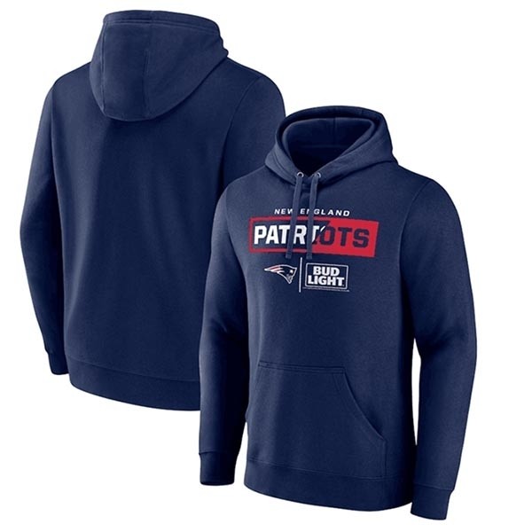 Men's New England Patriots Navy X Bud Light Pullover Hoodie