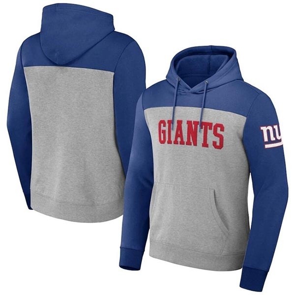 Men's New York Giants X Darius Rucker Collection Heather Gray Color Blocked Pullover Hoodie