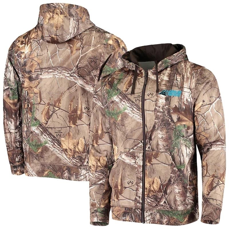 Men's Carolina Panthers Realtree Camo Trophy Tech Fleece Full-Zip Hoodie