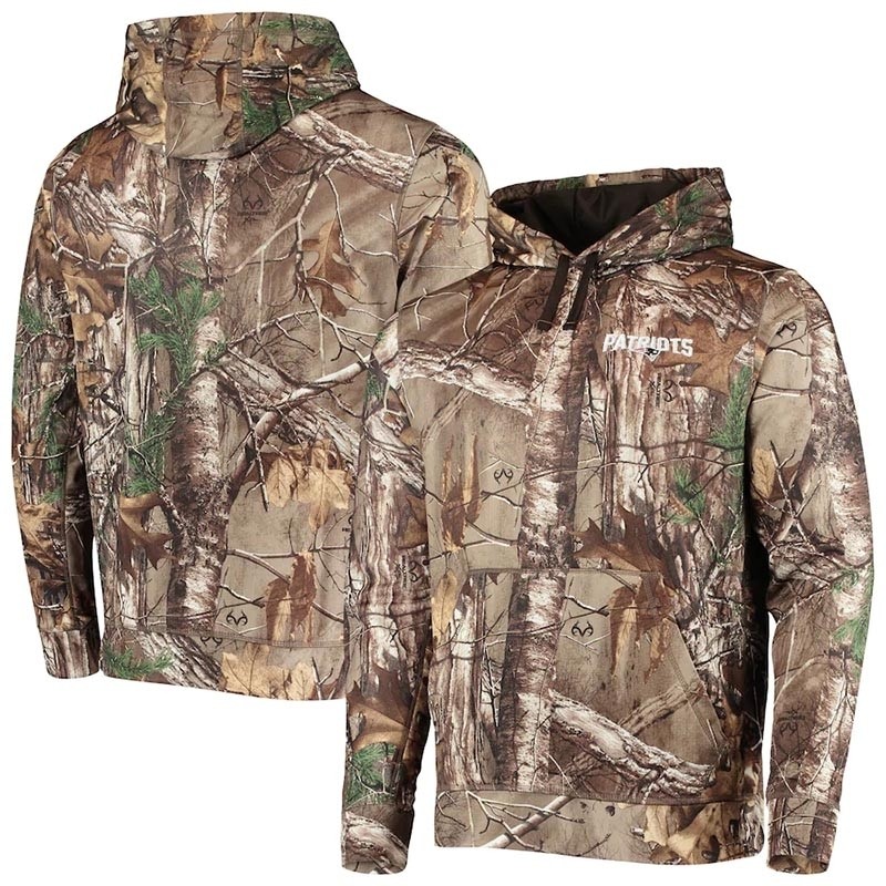 Men's New England Patriots Realtree Camo Champion Tech Fleece Pullover Hoodie