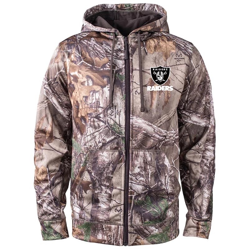 Men's Las Vegas Raiders Realtree Camouflage Champion Tech Fleece Full-Zip Hoodie