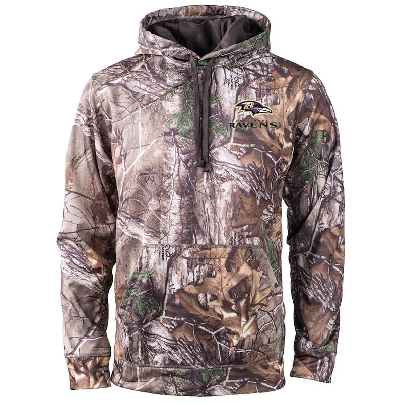 Men's Baltimore Ravens Realtree Camouflage Champion Tech Fleece Pullover Hoodie