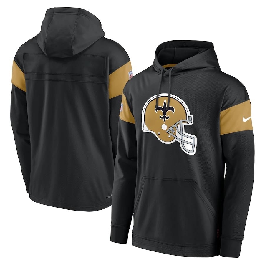 Men's New Orleans Saints Black Nike Performance Pullover Hoodie